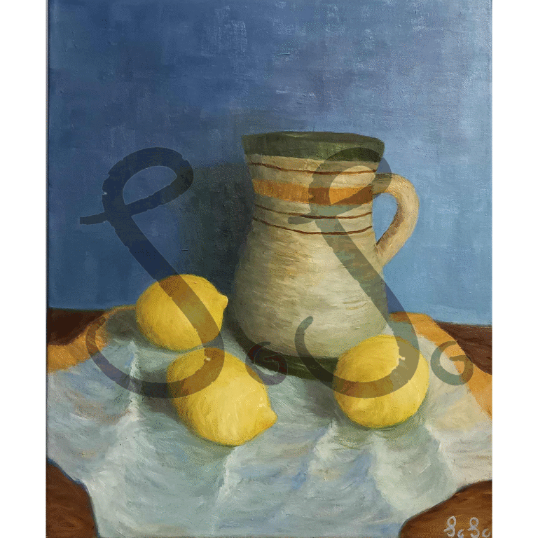 Pitcher and lemons – Oil painting on canvas 30cm x 40cm